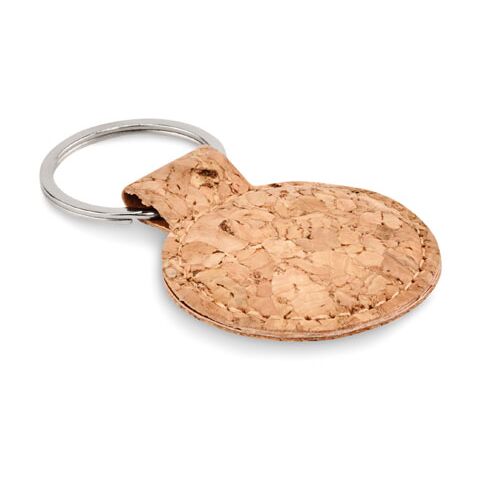 Round cork key ring beige | Without Branding | not available | not available