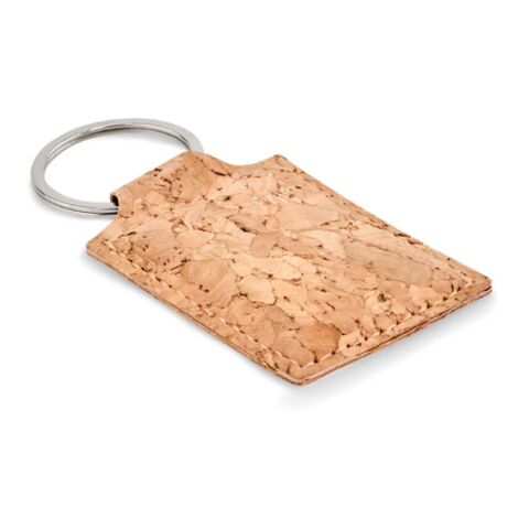 Rectangular cork key ring beige | Without Branding | not available | not available