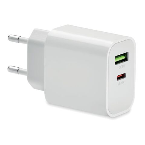 18W 2 port USB charger EU plug white | Without Branding | not available | not available | not available