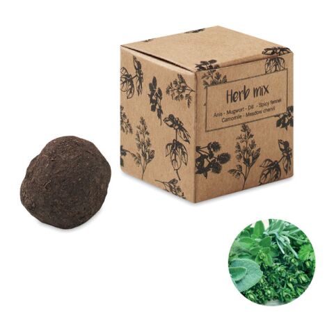 Herb seed bomb in carton box beige | Without Branding | not available | not available | not available