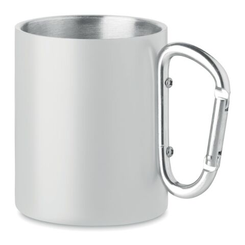 Metal mug and carabiner handle 300 ml white | Without Branding | not available | not available | not available