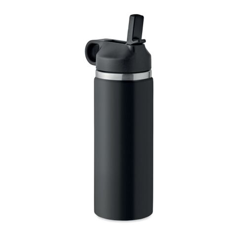 Double wall bottle with built in straw 500 ml black | Without Branding | not available | not available | not available