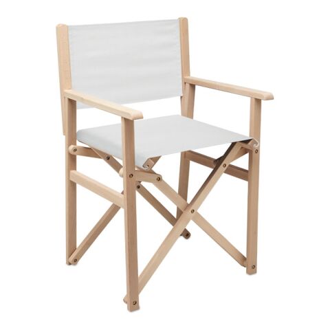 Foldable wooden beach chair Max 80 kg white | Without Branding | not available | not available | not available