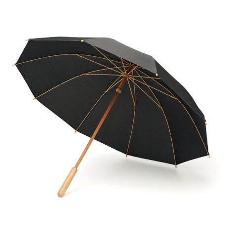 23,5 inch RPET/bamboo umbrella black | Without Branding | not available | not available | not available