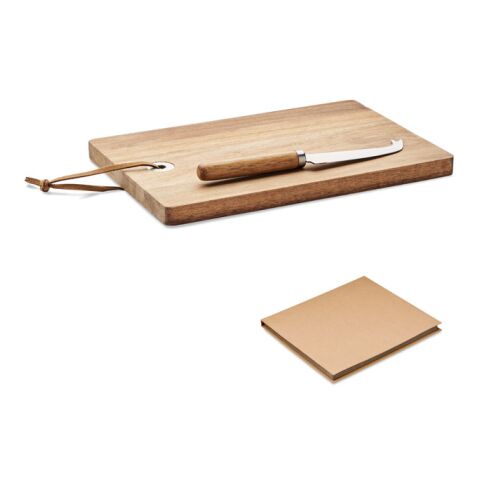 Acacia wood cheese board set with knife