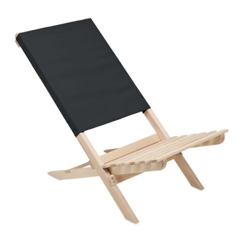 Foldable wooden beach chair max.95 kg black | Without Branding | not available | not available | not available