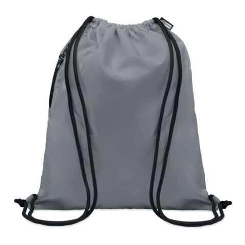Large drawstring bag 300D RPET grey | No Branding | not available | not available | not available