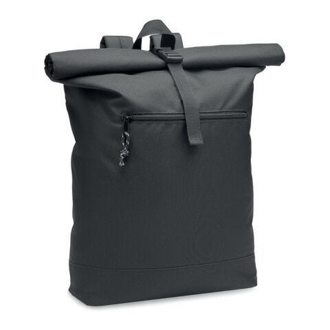 600D RPET rolltop backpack black | Without Branding | not available | not available | not available