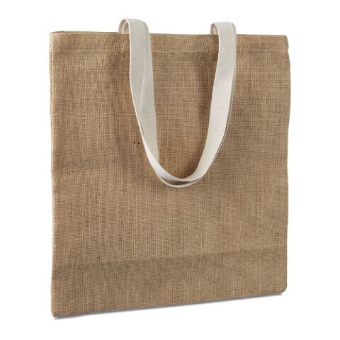 Jute shopping bag with cotton handles