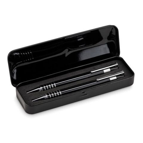 Ball pen set in metal box black | Without Branding | not available | not available