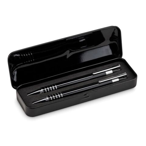 Ball pen set in metal box black | Without Branding | not available | not available