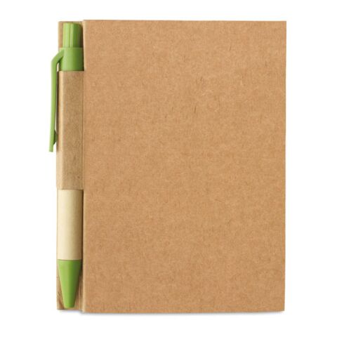 Recycled 80 sheets notebook with pen lime | No Branding | not available | not available