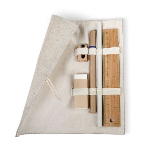 Stationary set in cotton pouch beige | Without Branding | not available | not available | not available