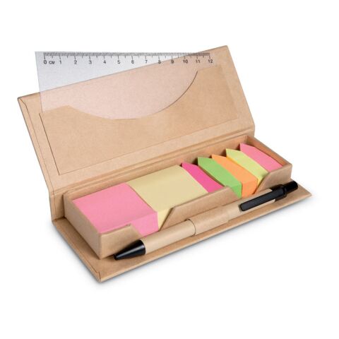 Sticky memo set recycled w/pen beige | Without Branding | not available | not available