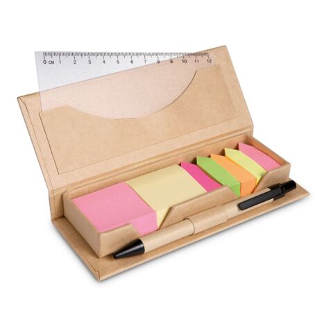 Sticky memo set recycled w/pen