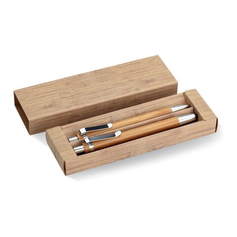 Bamboo pen and pencil set wood | Without Branding | not available | not available | not available