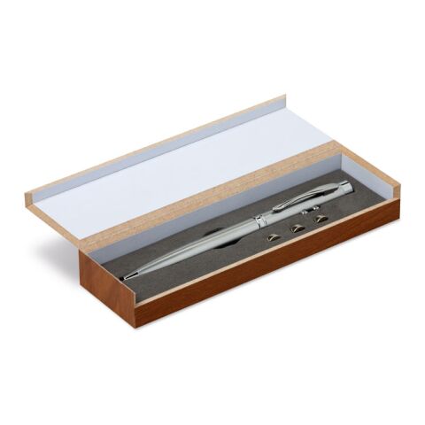 Laser pointer in wooden box silver | Without Branding | not available | not available