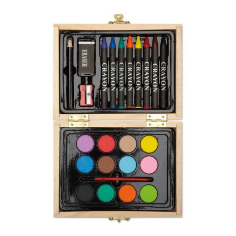 Painting set in wooden box