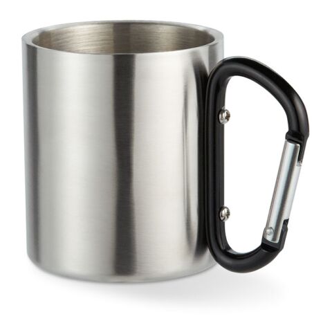 Metal mug and carabiner handle 220 ml black | Without Branding | not available | not available | not available