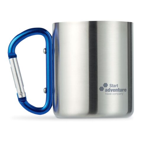 Metal mug and carabiner handle 220 ml blue | No Branding | not available | not available | not available