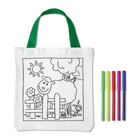 Tote bag with colouring pens white | Without Branding | not available | not available | not available