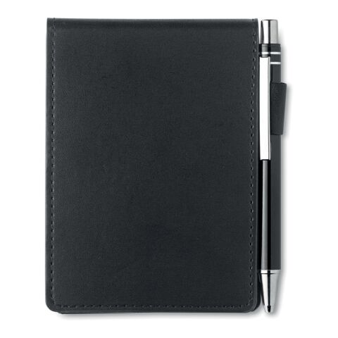 A7 notepad in PU pouch w/pen black | Without Branding | not available | not available