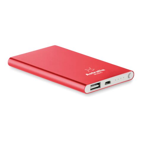 Flat power bank 4000 mAh red | No Branding | not available | not available