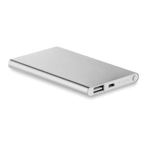 Flat power bank 4000 mAh matt silver | No Branding | not available | not available