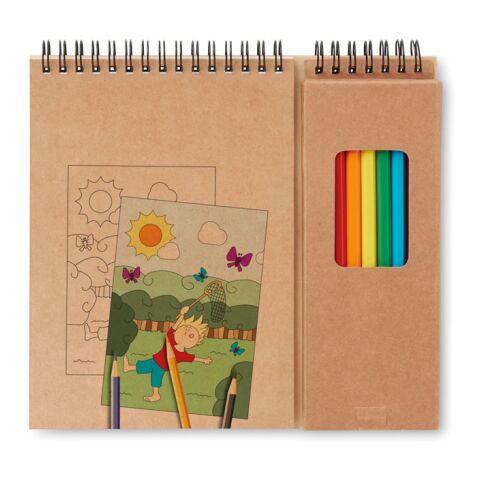 Colouring set with notepad beige | Without Branding | not available | not available
