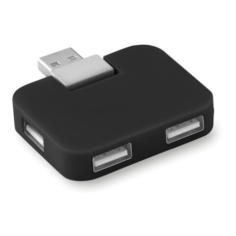 4 port USB hub in ABS black | Without Branding | not available | not available | not available