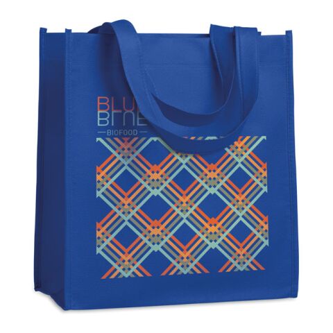 80gr/m² nonwoven shopping bag short handles royal blue | No Branding | not available | not available | not available