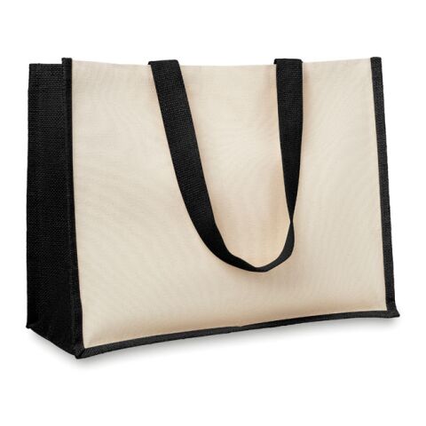 Jute and canvas shopping bag black | Without Branding | not available | not available | not available