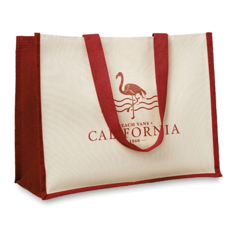 Jute and canvas shopping bag