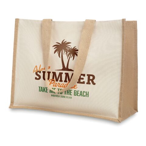 Jute and canvas shopping bag