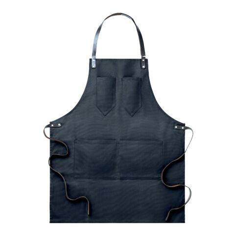 Apron in leather black | 1-colour Screen Transfer Print | POCKET RIGHT | 10 mm x 140 mm | 50