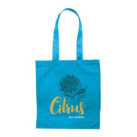 Cotton tote bag with long handles 140gr/m² turquoise | No Branding | not available | not available | not available