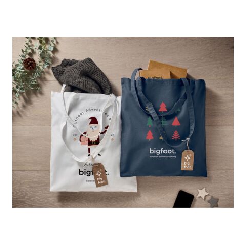 Cotton tote bag with long handles 140gr/m² navy blue | No Branding | not available | not available | not available