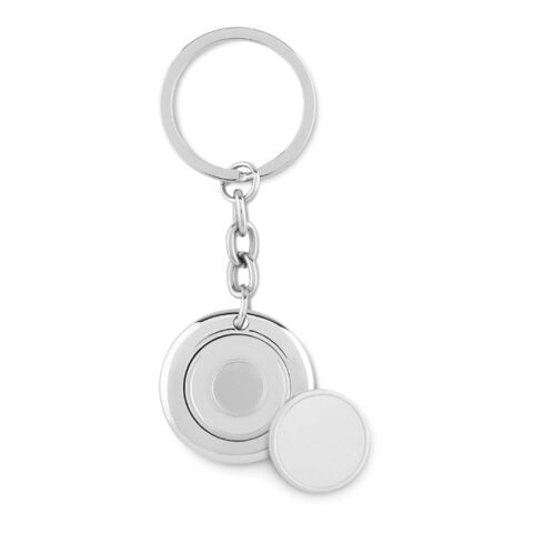 Metal Key ring with token shiny silver | Without Branding | not available | not available