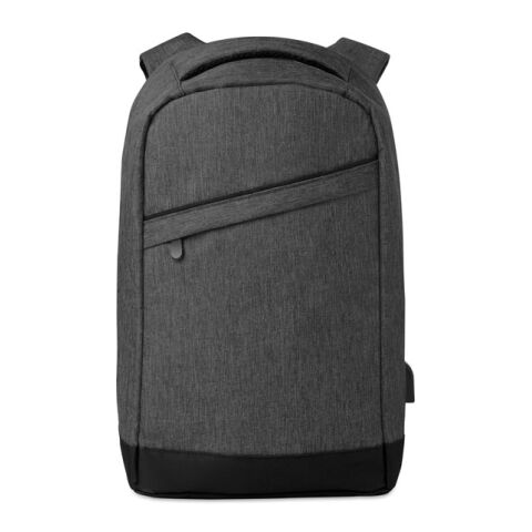 2 tone backpack incl USB plug black | Without Branding | not available | not available | not available