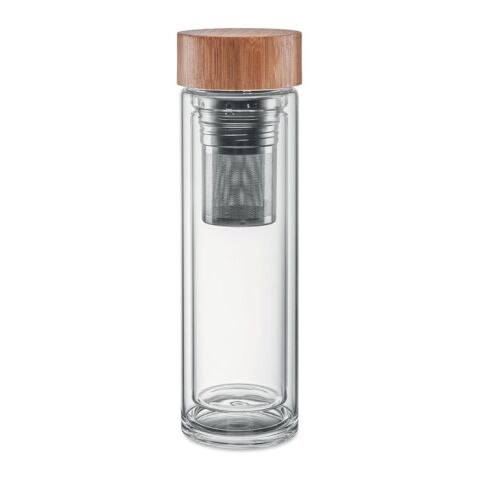 Double wall glass bottle 400ml transparent | Without Branding | not available | not available
