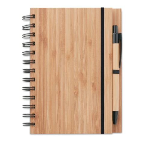 Bamboo notebook with pen lined