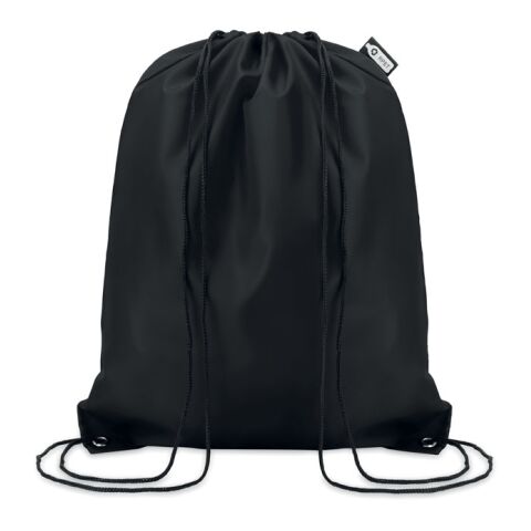 190T RPET drawstring bag black | Without Branding | not available | not available | not available