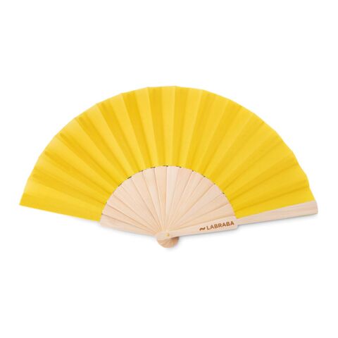 Manual hand fan in wood yellow | No Branding | not available | not available