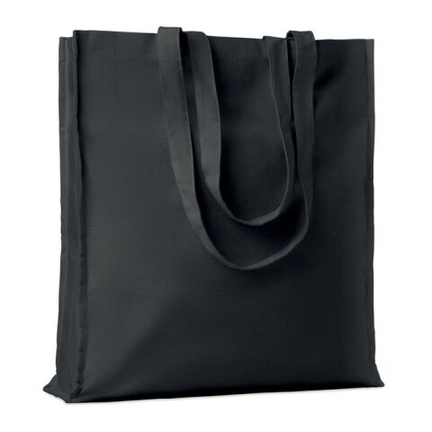 Gusset cotton shopping bag 140gr/m² black | Without Branding | not available | not available | not available