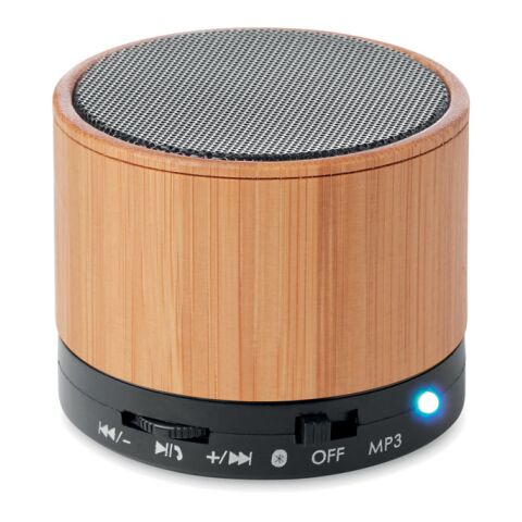 Round Bamboo 4.2 wireless speaker black | Without Branding | not available | not available