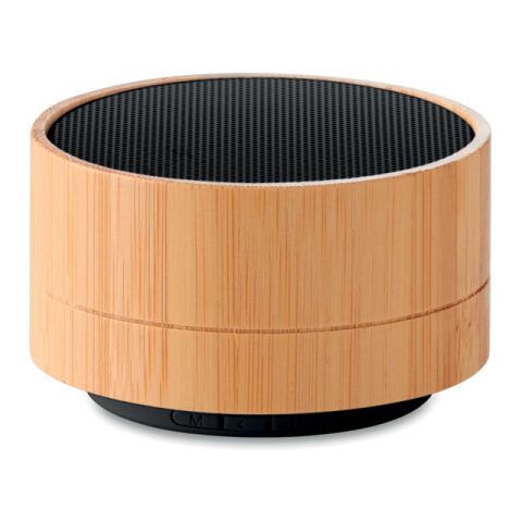 Round 3W bamboo wireless speaker black | Without Branding | not available | not available
