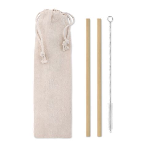Bamboo Straw w/brush in pouch beige | Without Branding | not available | not available | not available