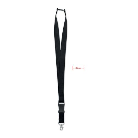 Lanyard with metal hook 25mm black | Without Branding | not available | not available | not available