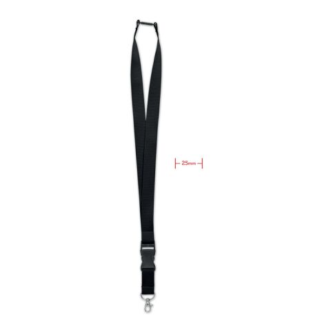 Lanyard with metal hook 25mm black | Without Branding | not available | not available | not available