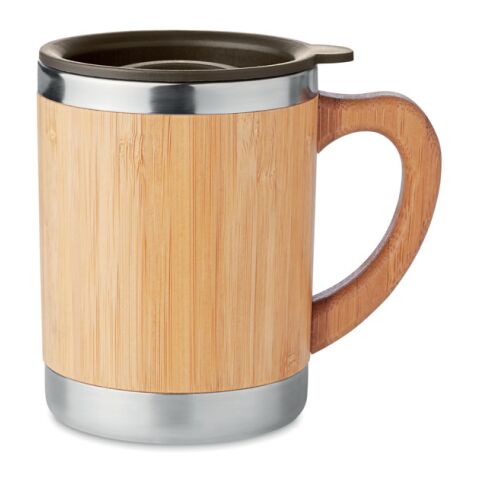 Double wall tumbler 300ml with bamboo wood | Without Branding | not available | not available